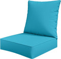 Outdoor Seat Cushion Set 24 x 24 x6.5 Inch Splash-Proof & Fade Resistant Patio Furniture Cushions with Removable Cover Deep Seat & Back Cushion with Straps for Chair Sofa Couch