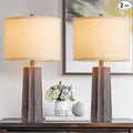 RORIANO 24'' Farmhouse Resin Table Lamps Set of 2 for Bedroom Living Room Vintage Traditional Desk Lamps Rustic Nightstand Bedside Lamps for Office Entryway, 2 Bulbs Included (Earth Brown)
