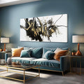 WINKAILIN Black and Gold Abstract Canvas Wall Decor Graffiti Wall Art Living Room Wall Decorations Canvas Prints Office Home Hanging Decor 24x48 Inch