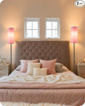 2 Pack Dimmable Pink Floor Lamps for Living Room with 2 Remotes and Foot Switch, Corner Floor Lamp, 66'' Standing Tall Lamp, 10W 900LM Bulb Included, 3000K-6500K, Linen Shade, FCC Listed P06LDP205W1