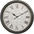 Extra Large Wall Clock, 30 Inch, Brown White, Silent Non-Ticking Quartz Movement, Battery Operated, Decorative Roman Numeral, Stylish Clock Living Room, Office, Home Decor
