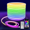 Neon Rope Lights - 32.8Ft Flexible LED Rope Lights,24V RGB Rope Lights Control with App/Remote Multiple Modes,DIY Design, IP65 Waterproof Strip Lights for Bedroom Room Outdoors Decor