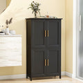 Bathroom Storage Floor Cabinet Freestanding Organizer with Adjustable Shelves for Bathroom Bedroom Laundry Room,4 Doors