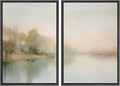 MUDECOR Framed Canvas Print Wall Art Tranquil Reflection Serene River Landscape Illustrations Modern Art Decorative Bohemian Chic for Living Room, Bedroom, Office - 16