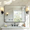 40x30 Bathroom Vanity Mirror for Wall, Aluminum Framed, Farmhouse Rectangle, Anti-Rust, HD Reflection Anti-Desilvering, Distortion Free, Tempered and Shatter-Proof Wall Mounted Mirror, Black