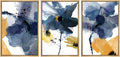 SIGNWIN Framed Canvas Wall Art Blue and Orange Blossoms Botanical Flower Watercolor Modern Art Tropical Relax/Calm for Living Room, Bedroom, Office - 24