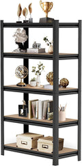 Tall Bookshelf with Open Shelves, Metal Office Book Shelf, Adjustable Organizer Bookcase, Standing Storage Organizer Shelf for Living Room (35.4