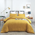 Wellboo Yellow Full Comforter Sets Solid Mustard Yellow Bedding Comforters Women Men Plain Dark Yellow Quilts Modern Minimalist Gold Yellow Blankets Soft Vintage Ginger Yellow Bedroom Decor Aesthetic