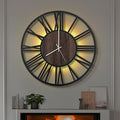 LEIKE Large LED Wall Clocks,Silent,Non Ticking,Battery Operated Rustic Round Modern Big Wood Wall Clock for Living Room, Bedroom,Kitchen,Farmhouse,Office,Home Decor -20