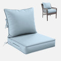 Premium Outdoor Seat Cushion Chair Cushions for Patio Furniture 22 L X 22 W X 4 H Waterproof & Fade Resistant Deep Seat and Backrest Cushion Set with Removable Covers for Chair, Sofa