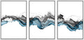 SIGNWIN Framed Canvas Print Wall Art Set Black Blue Smoke Wave Landscape Abstract Shapes Illustrations Modern Art Decorative Contemporary Colorful for Living Room, Bedroom, Office - 16