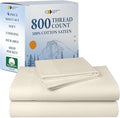 California Design Den Luxury Queen Sheets Set - Buttery Soft 800 Thread Count Sateen, 100% Cotton Bed Sheets Set with Deep Pockets, Beats Fake Egyptian Claims, Durable Bedding (Creamy Ivory)