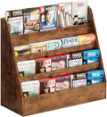 4 Tier Sling Bookcase, Small Bookcase Storage Book Rack for Bathroom,Kitchen, Living Room, Brown