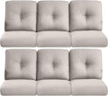 22x25/22x24 Outdoor Furniture Cushions Set of 6 - Comfortable Patio Chair Cushion for Rattan Wicker Dining Rocking Swivel Chairs Loveseat Couch L-Shape Sectional Sofa - Beige/Button