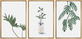 SIGNWIN Framed Wall Art Print Set Trio of Jungle Palms & Snake Succulents Floral Plants Photography Modern Art Minimalist Black and White for Living Room, Bedroom, Office - 24