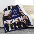 Custom Sherpa Fleece Blanket with Photos and Text - Soft Warm Fuzzy Personalized Couples Gift for Boyfriend Girlfriend - Customized Picture Blanket for Birthday Anniversary Christmas
