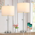 Table Lamp Set of 2 for Bedroom, Bedside Lamp with 2 USB Ports, 23
