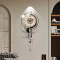 Decorative Wall Clock for Living Room Battery Operated Large Unique Modern Wall Clocks for Living Room &Bedroom Brown Checkered Pattern 27