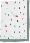 Little Unicorn Newborn Receiving Quilt | Ultra- Soft, Multi-Layered Muslin Fabric | Gift for Newborns & on-The-go (Powder Party)