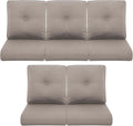 Patio Chair Cushions 5 Packs - Outside 22x24 High Back Water-Resistant Cushion with Zipper Cover for Outdoor Glider Rocking Chairs Loveseat 3-seat Couch Sofa – Grey/Buckle