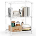 450 lbs Wire Storage Shelving 3-Tier Utility Shelving Unit Steel Organizer Wire Rack for Home,Kitchen,Office,White (11.8