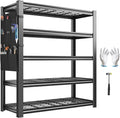 REIBII Storage Shelves, Heavy Duty Garage Shelving Load 2500LBS, 5-Tier Garage Shelves with Tool Storage Bag, Adjustable Industrial Metal Shelving for Basement, 66