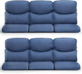 Patio Chair Cushions 6 Packs - Outside High Back Thick Water-Resistant Cushion 22x24 for Outdoor Glider Rocking Chairs Loveseat 3-Seater Couch Sofa – Blue/Crescent