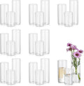 Glasseam Clear Cylinder Vases Set, 24Pcs Glass Vases for Centerpieces Bulk, Modern 2