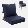 Premium Outdoor Seat Cushion Chair Cushions for Patio Furniture 22 L X 22 W X 4 H Waterproof & Fade Resistant Deep Seat and Backrest Cushion Set with Removable Covers for Chair, Sofa