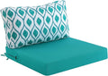 idee-home Outdoor Cushions for Patio Furniture, Outdoor Seat Cushion, Waterproof Hampton Bay Deep Seat Replacement Couch Chair Cushions for Garden Lawn Backyard Deck, 26.5 x 26.5 Peacock Blue Pattern