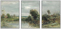 SIGNWIN Framed Canvas Print Wall Art Set Tranquil River Reflections Classic Nature Illustrations Modern Art Decorative Rustic Calm/Zen for Living Room, Bedroom, Office - 24