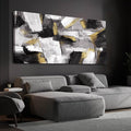 SOUGUAN Abstract Wall Decor Gold Canvas Wall Art for Living Room Modern Canvas Prints pictures for Wall Black And White Artwork for Home Hotel Decoration 24x48 Inch