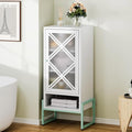 LEYNOT Small Bathroom Storage Cabinet 42.51“H Metal Bathroom Floor Cabinet with 2 Adjustable Shelves for Pantry,Kitchen, Home Office, Living Room, Dinning Room