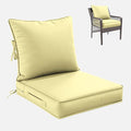 Premium Outdoor Seat Cushion Chair Cushions for Patio Furniture 22 L X 24 W X 4 H Waterproof & Fade Resistant Deep Seat and Backrest Cushion Set with Removable Covers for Chair, Sofa