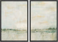 MUDECOR Framed Canvas Print Wall Art Set Watercolor Pastel Green Tan Landscape Abstract Shapes Illustrations Modern Art Decorative Contemporary for Living Room, Bedroom, Office - 16