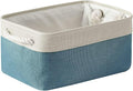 TheWarmHome Fabric Storage Bin with Handles,Storage Basket for Home Storage and Organization, Shelf Basket with Cover for Living Room Bedroom Closet(White & Green Medium 13.8L×9.8W×6.7H