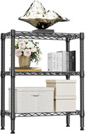 750 lbs 3 Tier Shelf Metal Storage Shelves Wire Rack Closet Organizers for Garage Kitchen Bathroom Laundry Black 11.8
