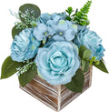 DILATATA Flower Arrangement with Wooden Vase 8