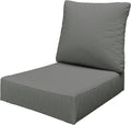 Outdoor Seat Cushion Set 24 x 24 x6.5 Inch Splash-Proof & Fade Resistant Patio Furniture Cushions with Removable Cover Deep Seat & Back Cushion with Straps for Chair Sofa Couch