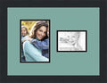 ArtToFrames Collage Photo Frame Double Mat with 1 - 3.5x5^ 5x7 Openings and Satin Black Frame