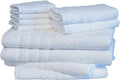 Mosobam Luxury Turkish 10pc XL Deluxe Bath Bundle Body Hand Face Towel and Mat White 700 GSM & 1000 GSM Bamboo Viscose & Aegean Turkish Combed Cotton