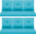 Patio Chair Cushions 6 Packs - Outside High Back Thick Replacement Cushion 22x24 with Zipper Cover for Outdoor Glider Rocking Chairs Loveseat 3-Seater Couch Sofa – Teal/Buckle