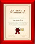 SnapeZo Certificate Frame 8.5x11 Inches, Red 1 Inch Aluminum Profile, Front-Loading Snap Frame, Wall Mounting, Sleek Series