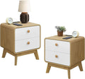 Aries Set of 2 Nightstands with Charging Station, 2 Drawer Bedside Tables with Storage, Night Stands for Bedroom, End Table or Side Table for Living Room, 15.7
