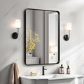 36x24 Bathroom Vanity Mirror for Wall, Aluminum Framed, Farmhouse Rectangle, Anti-Rust, HD Reflection Anti-Desilvering, Distortion Free, Tempered and Shatter-Proof Wall Mounted Mirror, Black