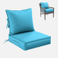 Premium Outdoor Seat Cushion Chair Cushions for Patio Furniture 19 L X 19 W X 4 H Waterproof & Fade Resistant Deep Seat and Backrest Cushion Set with Removable Covers for Chair, Sofa