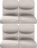22x25/22x24 Outdoor Chair Cushions Set of 4 - Heavy Duty High Back Replacement Zippered Cushion for Patio Furniture Set Dining Gliding Rocking Chairs Loveseat L-Shape Sofa - Beige/Smile
