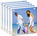 AMEITECH 4x4 Acrylic Picture Frame, Clear Double Sided Block Acrylic Photo Frames, Desktop Frameless Magnetic Photo Frames - 5 Pack
