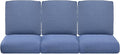 22x25/22x24 Outdoor Cushions for Patio Couch Chairs Set of 3 - High Back Comfy Outside Seat Cushions for Wicker Dining Rocker Glider Loveseat 3-Seater Sectional Sofa - Navy Blue/Classic