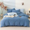 Luxlovery Blue Comforter Set Twin Men Women Solid Lake Blue Bedding Set Quilts Blanket Soft Breathable 3 Piece Comforter Set with 2 Pillowcases for Adults Kids